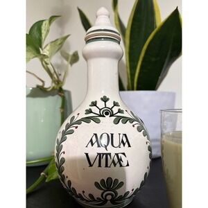 Vintage Aqua Vitae Apothecary Bottle German Ceramic Pharmacy 1987 Centennial